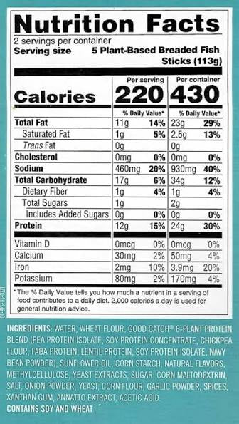 Good Catch Plant-Based Breaded Fish Sticks