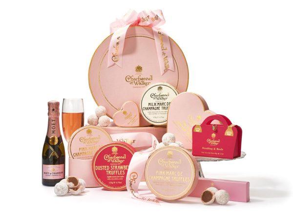 Charbonnel et Walker Milk Marc de Champagne Truffles, Elegant Hat Box (alcohol free), 4.5 oz