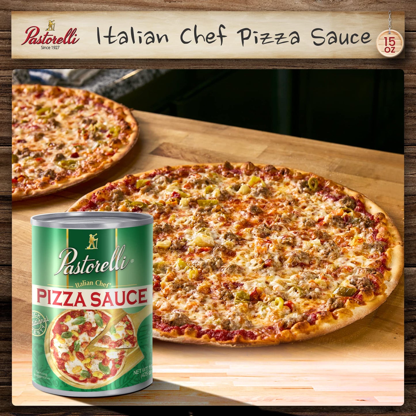Pastorelli Pizza Sauce, Original Authentic Italian Pizza Sauce with Extra Virgin Olive Oil and Pecorino Romano Cheese Shredded - 15 oz - Pack of 3