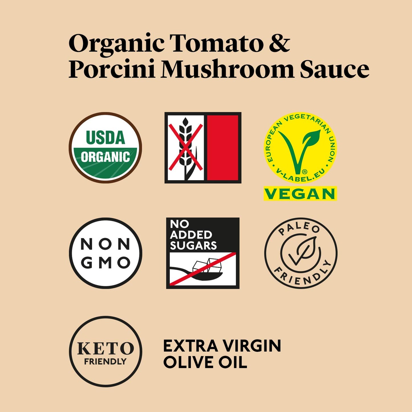Delicious & Sons - Organic Italian Puttanesca and Porcini Mushroom Tomato Pasta Sauce - Pack of 4 - Keto, Gluten Free