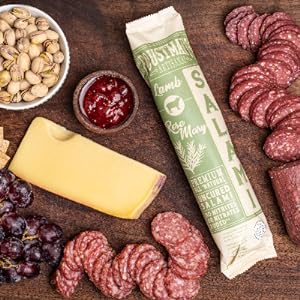 Foustman's Salami Rosemary Lamb Artisanal, Nitrate-Free, Naturally Cured, Gluten-Free, Dairy-Free, No Pork - 8 oz Sticks