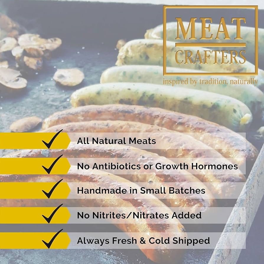 MeatCrafters Hot Links Spicy Sausage Variety Bundle, Chicken, Lamb, Pork, No Antibiotics, Preservative Free - Pack of 4