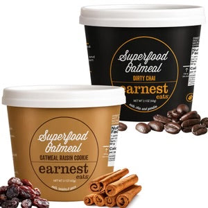 Earnest Eats Superfood Oatmeal Cups Variety Pack – Oatmeal Raisin Cookie & Dirty Chai