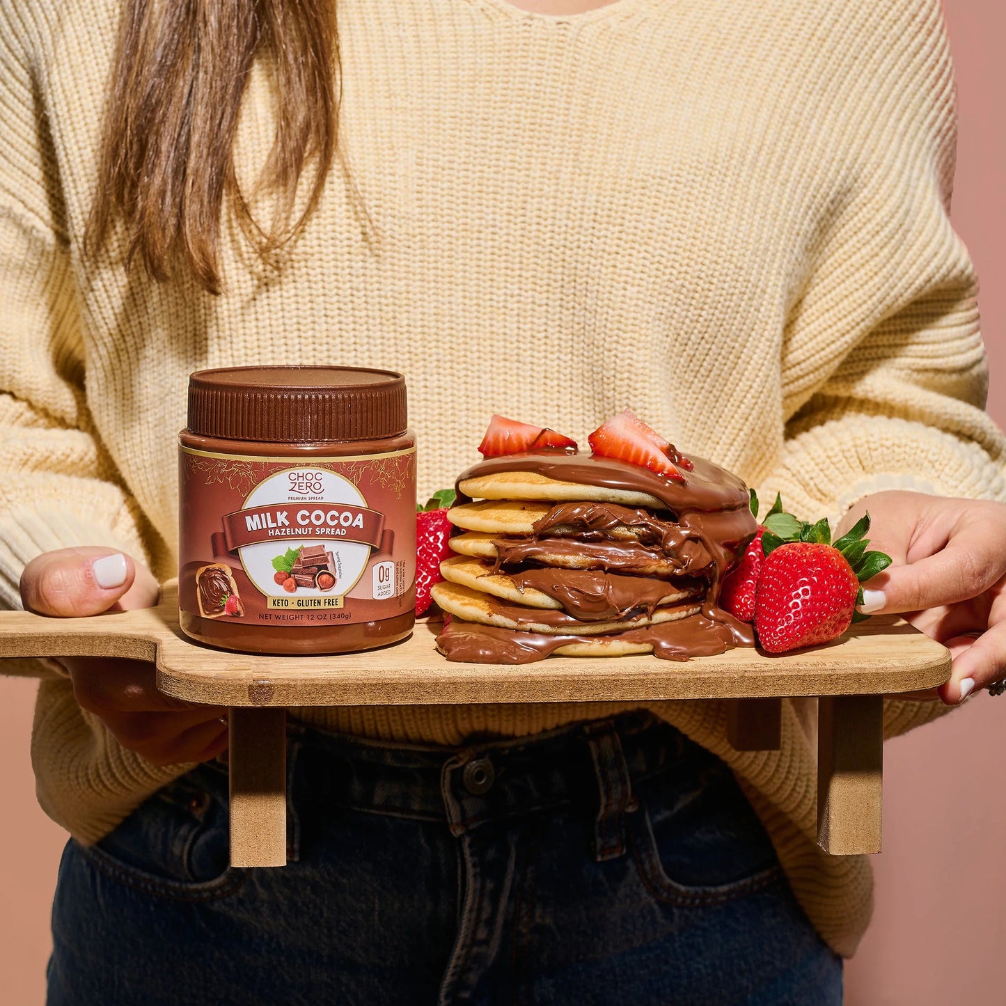 Vegan Milk Chocolate Cocoa Hazelnut Spread by ChocZero - Keto Friendly, Sugar Free Dessert and Keto Bread Topping - Low Carb Chocolate