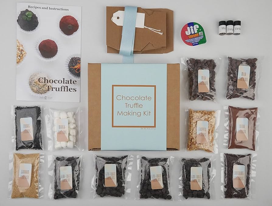 Chocolate Truffle Making Kit - makes 18 Gourmet Chocolate Truffles