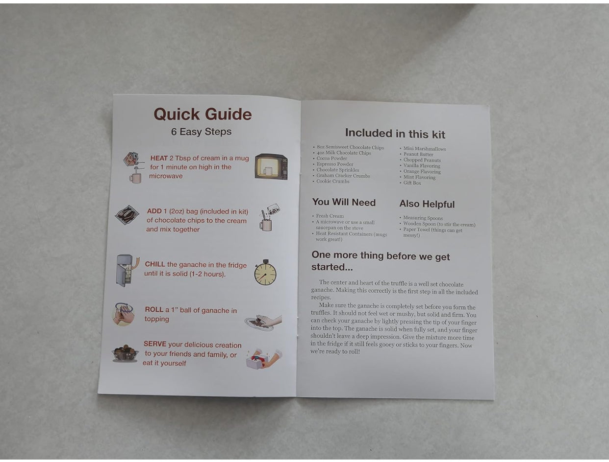 Chocolate Truffle Making Kit - makes 18 Gourmet Chocolate Truffles
