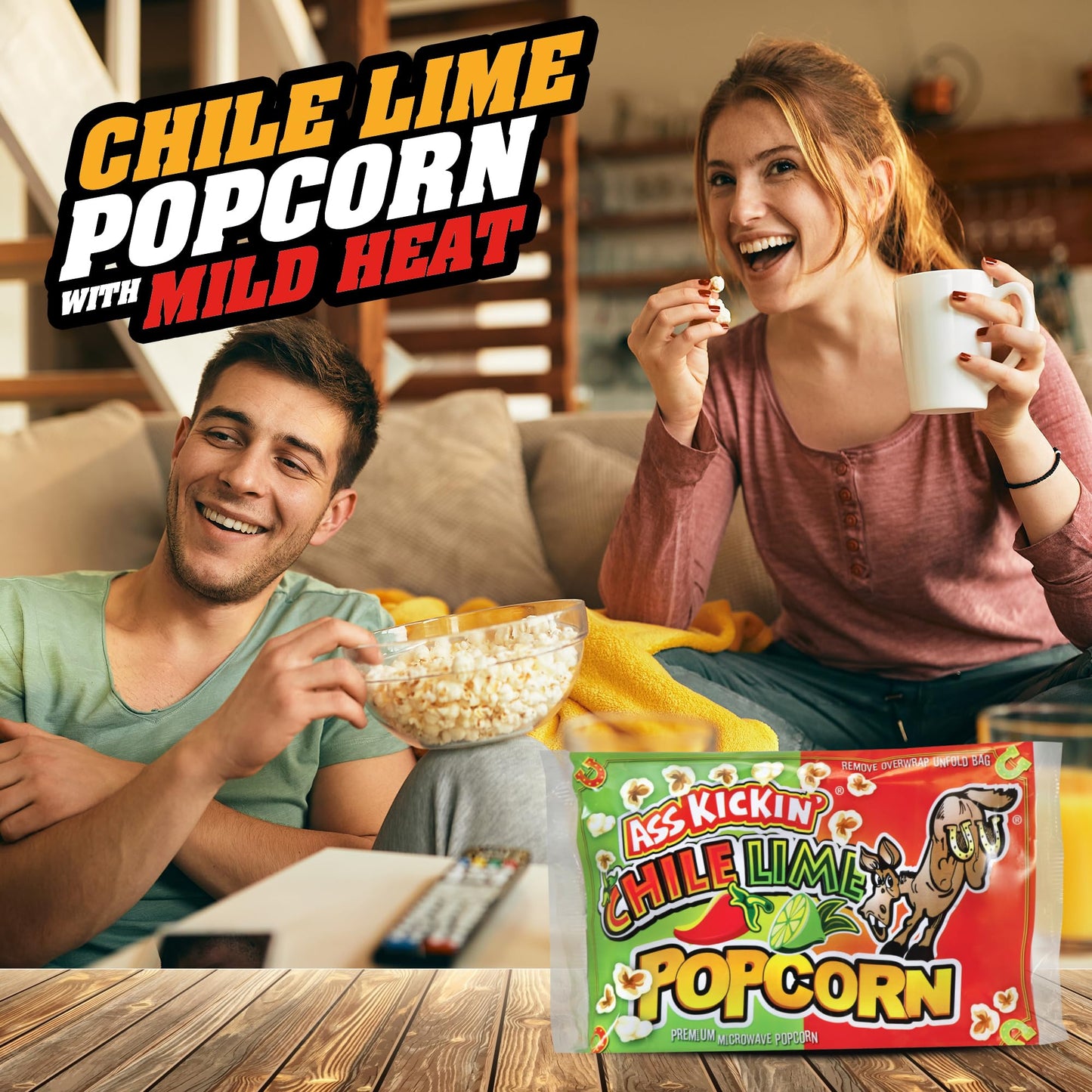 ASS KICKIN' Premium Microwave Popcorn – Variety, Pack of 6