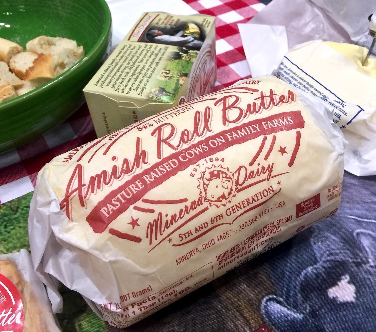 Minerva Dairy Butter Roll Amish Unsalted, 2 lb