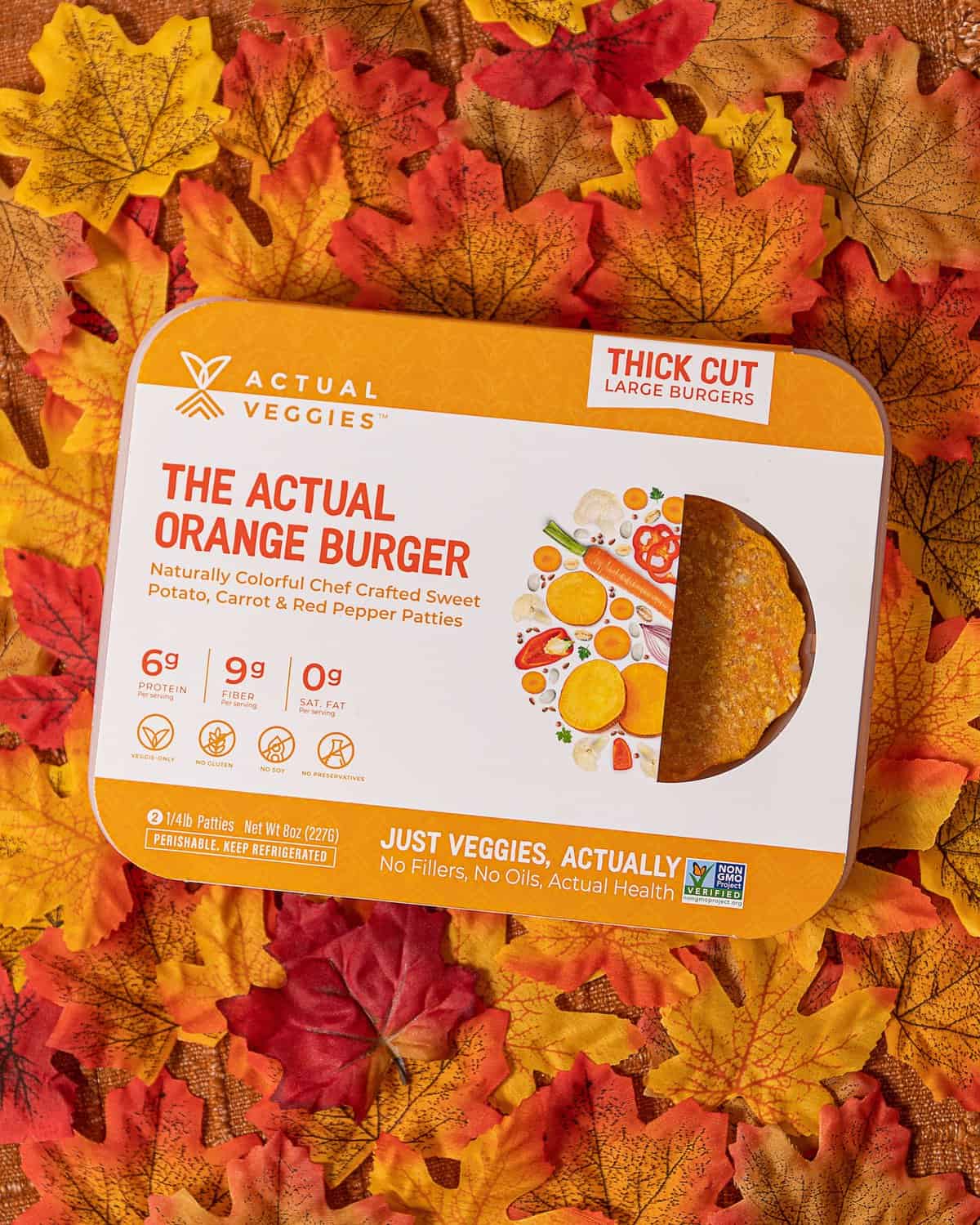 Actual Veggies The Actual Orange Burger, 8 oz - 6/Case