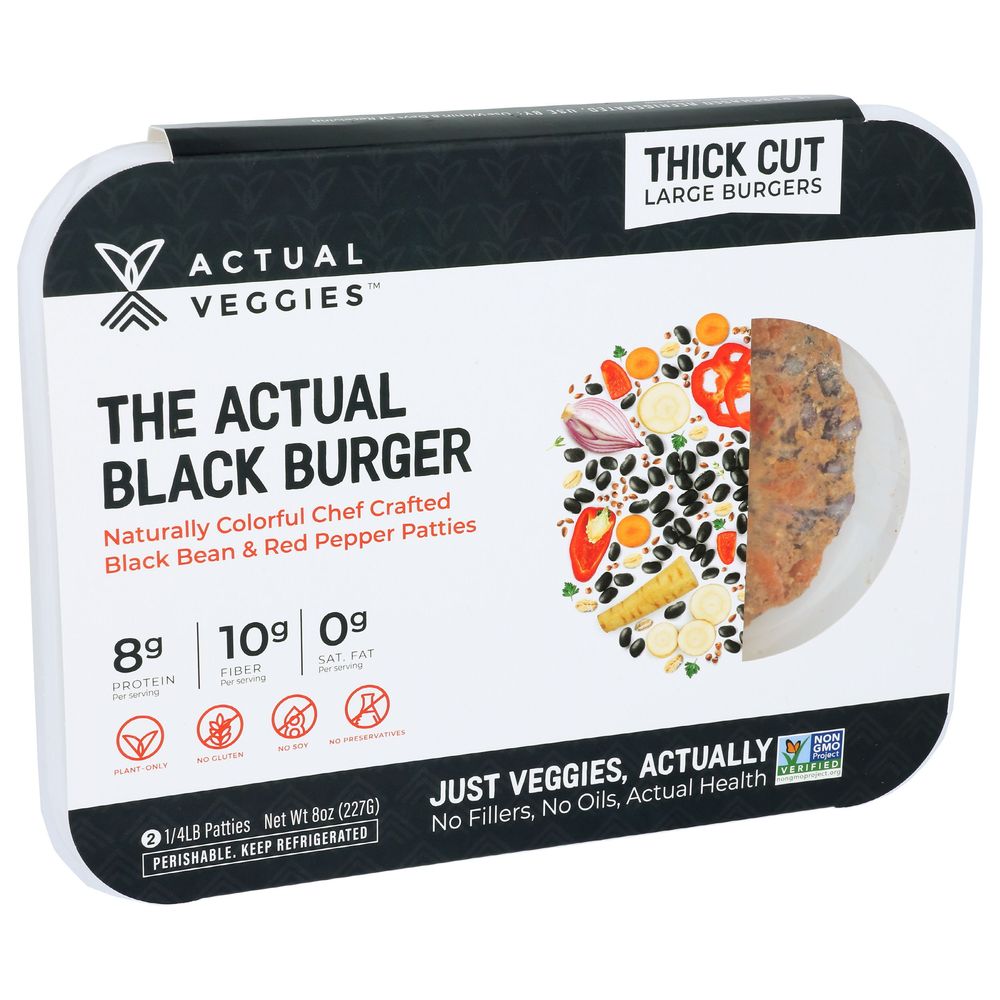 Actual Veggies The Actual Black Burger, 8 oz - 6/Case