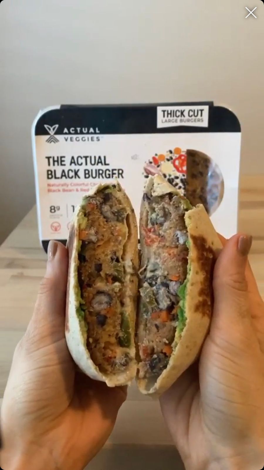 Actual Veggies The Actual Black Burger, 8 oz - 6/Case