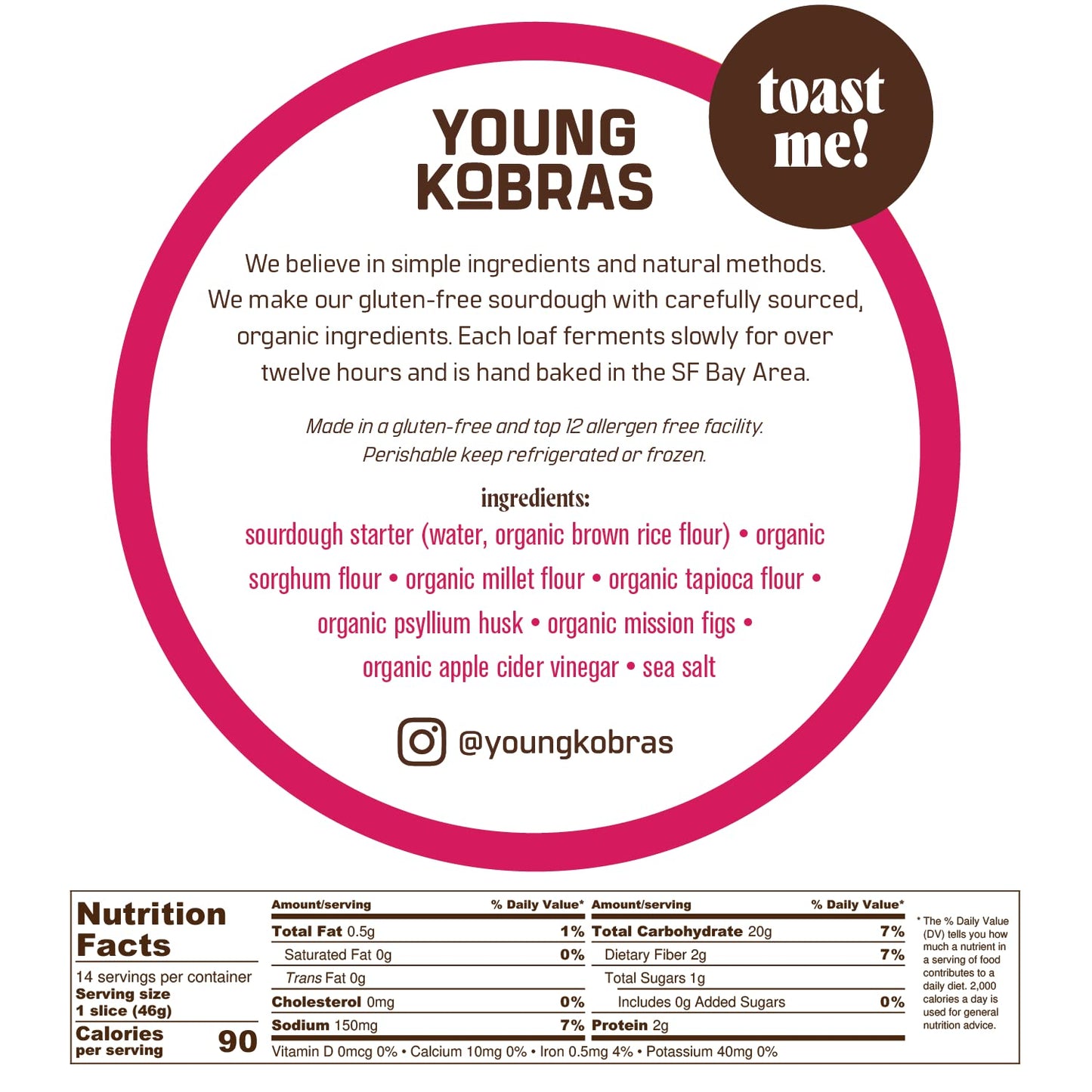Young Kobras Organic, Gluten Free Sampler Pack Sourdough Bread - Allergen Friendly, Vegan - Pack of 4