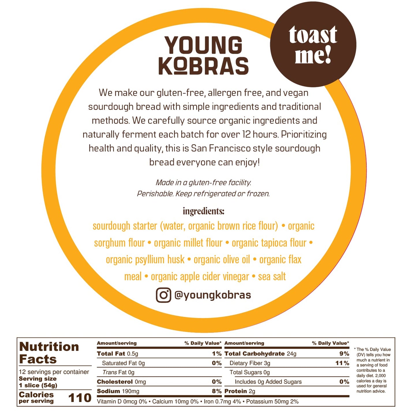 Young Kobras Organic, Gluten Free Sampler Pack Sourdough Bread - Allergen Friendly, Vegan - Pack of 4