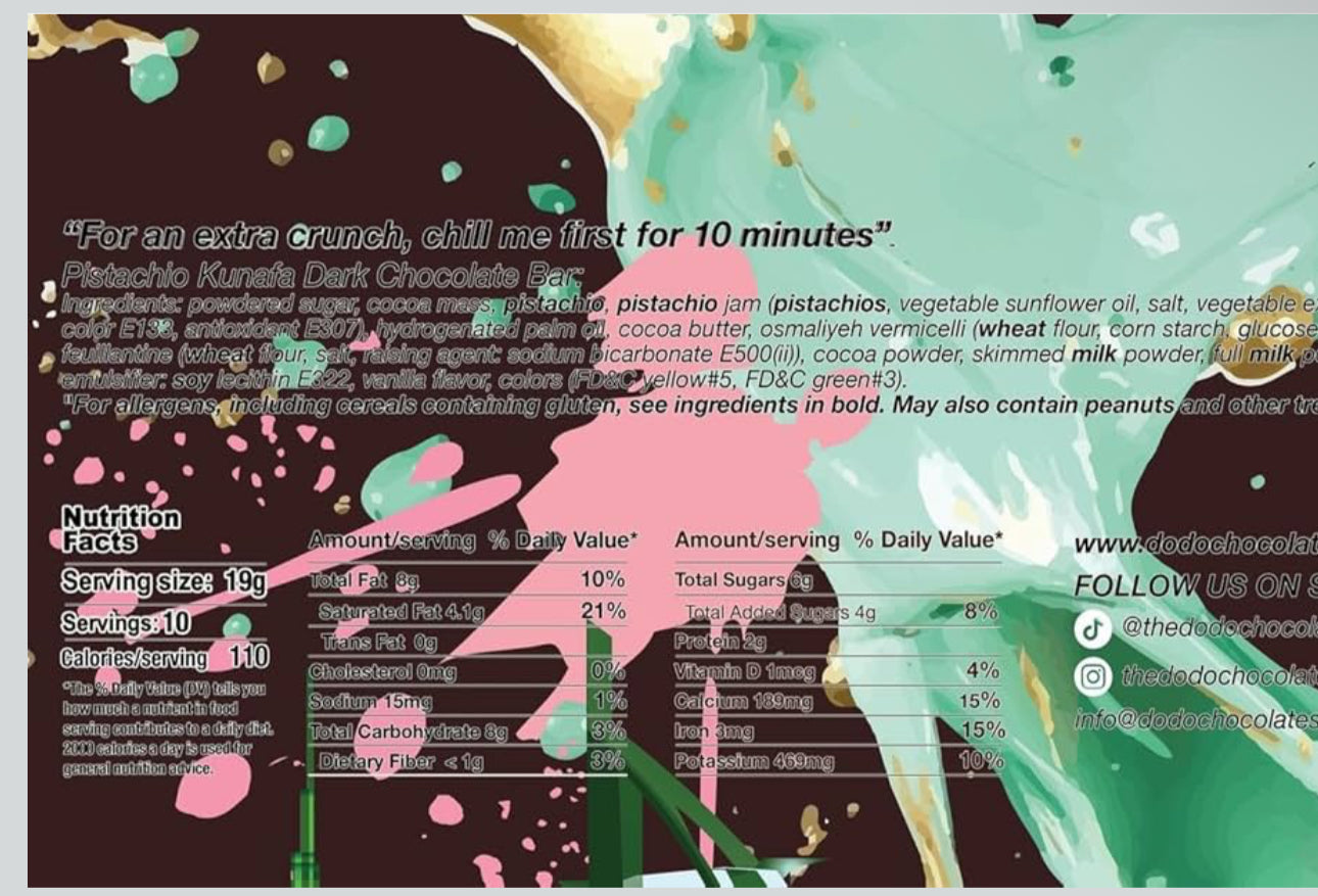 Viral Dubai Dark Chocolate Pistachio Kunafa Ultimate Chocolate Bar Experience