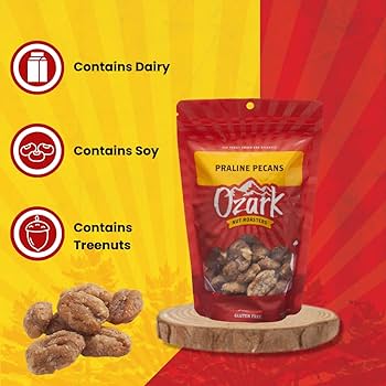 OZARK NUT ROASTERS Praline Pecans, Flavored Snack Nuts - 7 oz