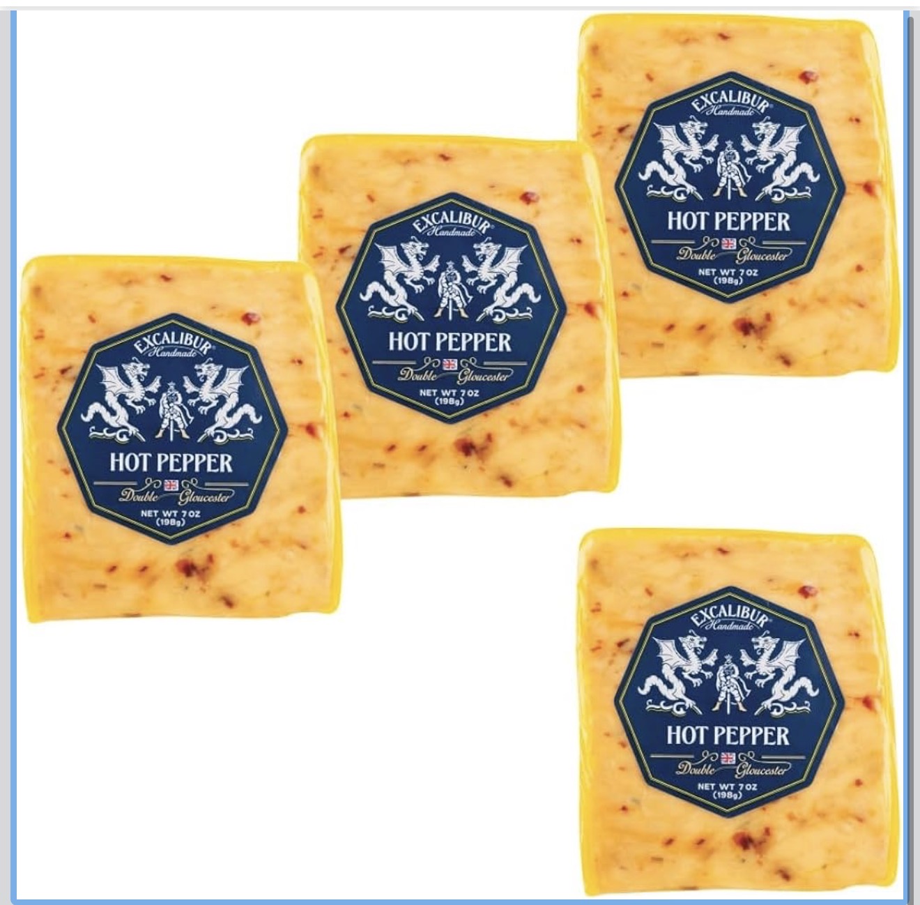 Excalibur Hot Pepper Double Gloucester Cheese, 7 oz