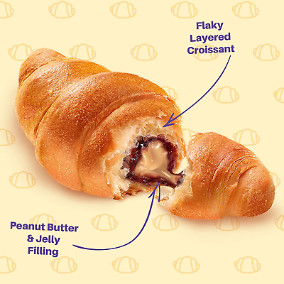 7Days Soft Croissant - Peanut Butter Jelly Filling - Non-GMO - Pack of 6