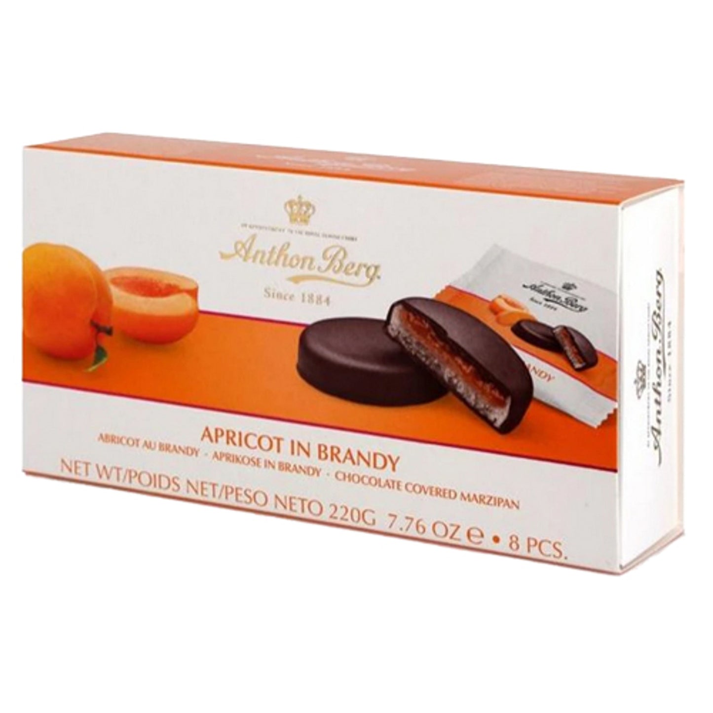 Anthon Berg Chocolate Covered Marzipan, Variety - Plum in Madeira, Apricot in Brandy, Strawberry in Sparkling Wine - Pack of 3