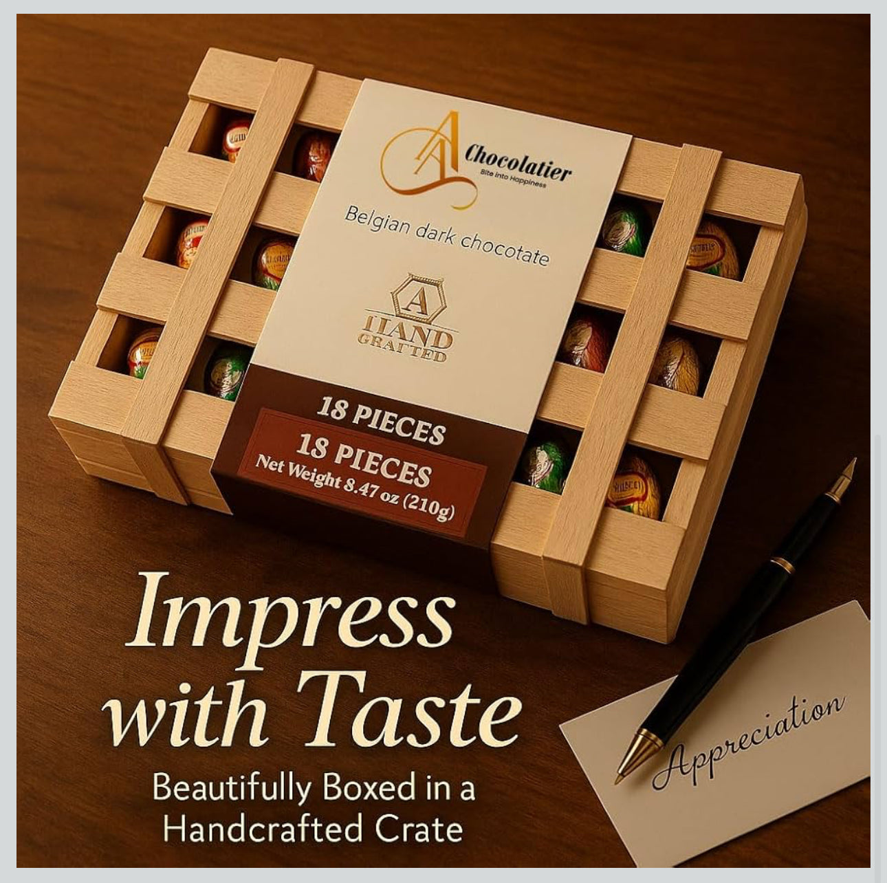 Andy Anand Chocolatier European liqueur Flavored Dark Chocolate Bottles - Filled with Top-Shelf Liquor, Gluten Free Assorted Liquor Flavors, Liqueur Center Filled Chocolate in Wooden Gift Box - 18 Pieces