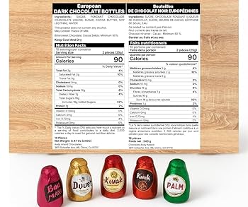 Andy Anand Chocolatier European Beer Flavored Dark Chocolate Bottles, Filled with Top-Shelf Beer, Gluten Free Assorted Flavors Chocolates, Packed in a Wooden Gift Box - 18 Pieces