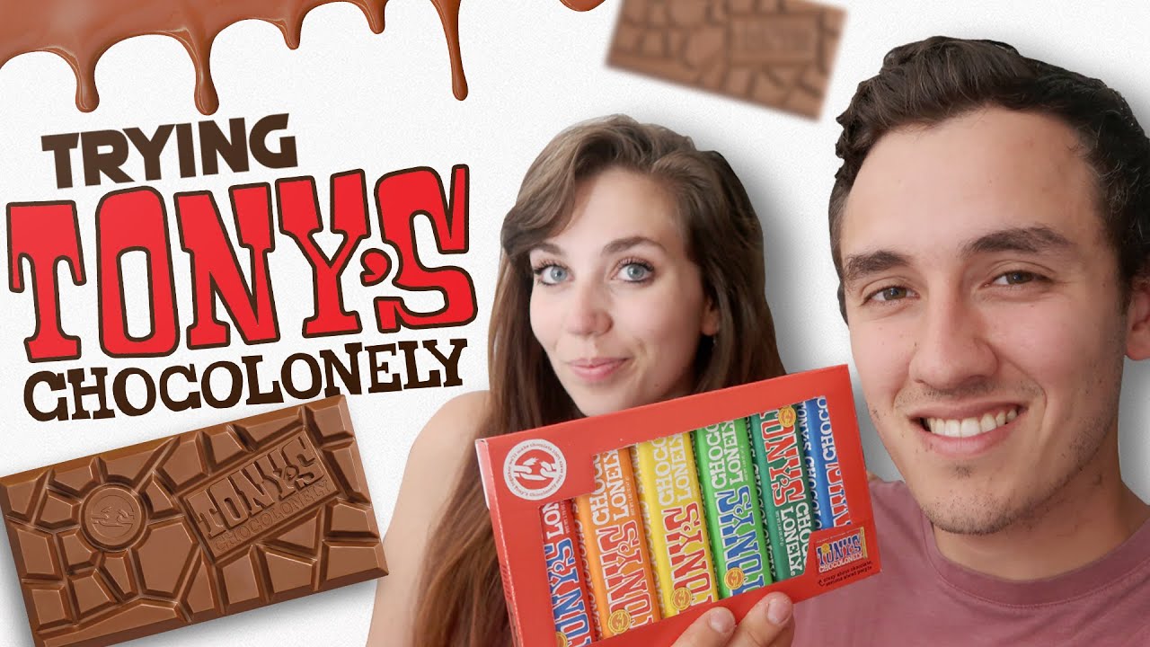 Tony's Chocolonely Chocolate Bar Variety Pack - Milk, Dark, Nougat, Caramel, Hazelnut, Almond & Sea Salt - includes 6