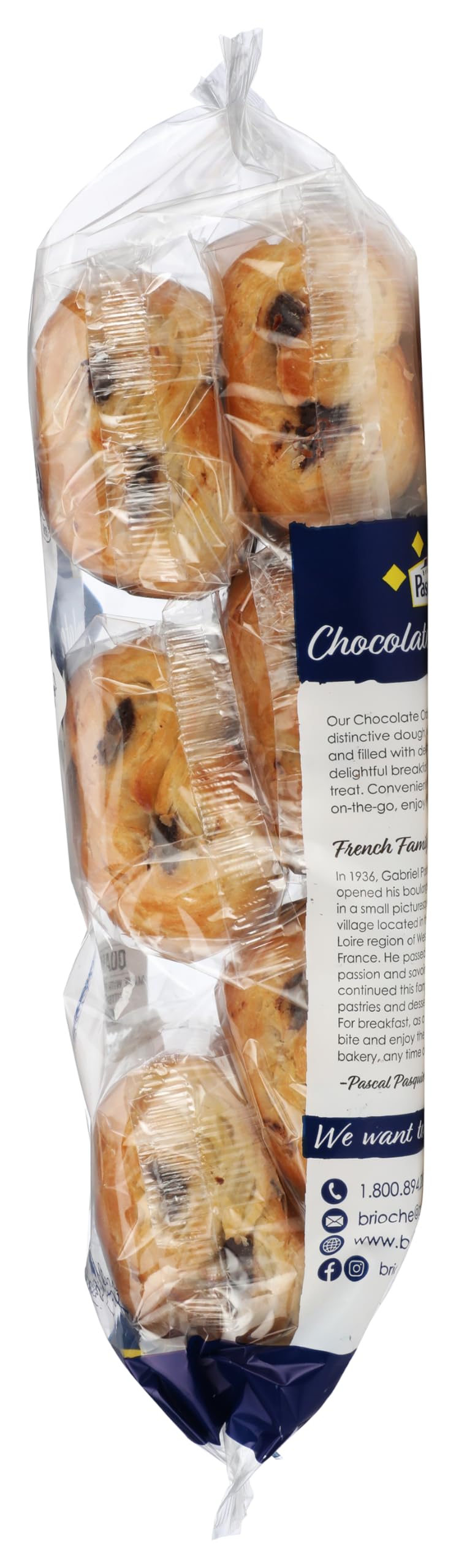 Brioche Pasquier Authentic French Chocolate Croissants (Pain au Chocolat) — 8.5 oz, Pack of 2