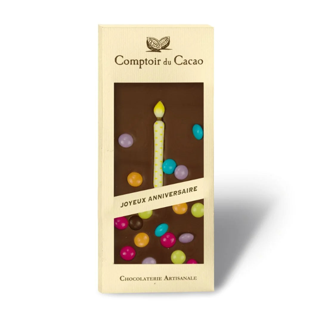 Comptoir du Cacao Chocolate Bar with Birthday Candle