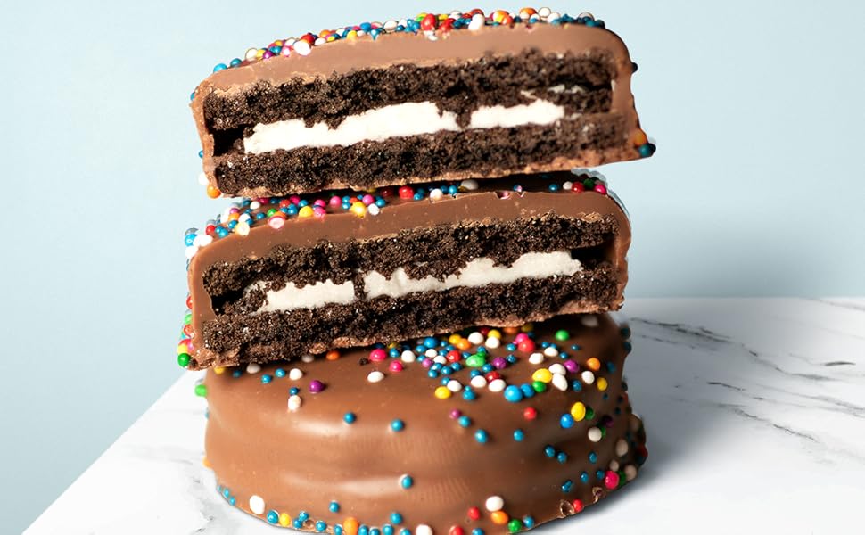 Happy Easter Chocolate Dipped Sandwich Cookies - Olde Naples Hand Decorated Easter Cookies - includes 7