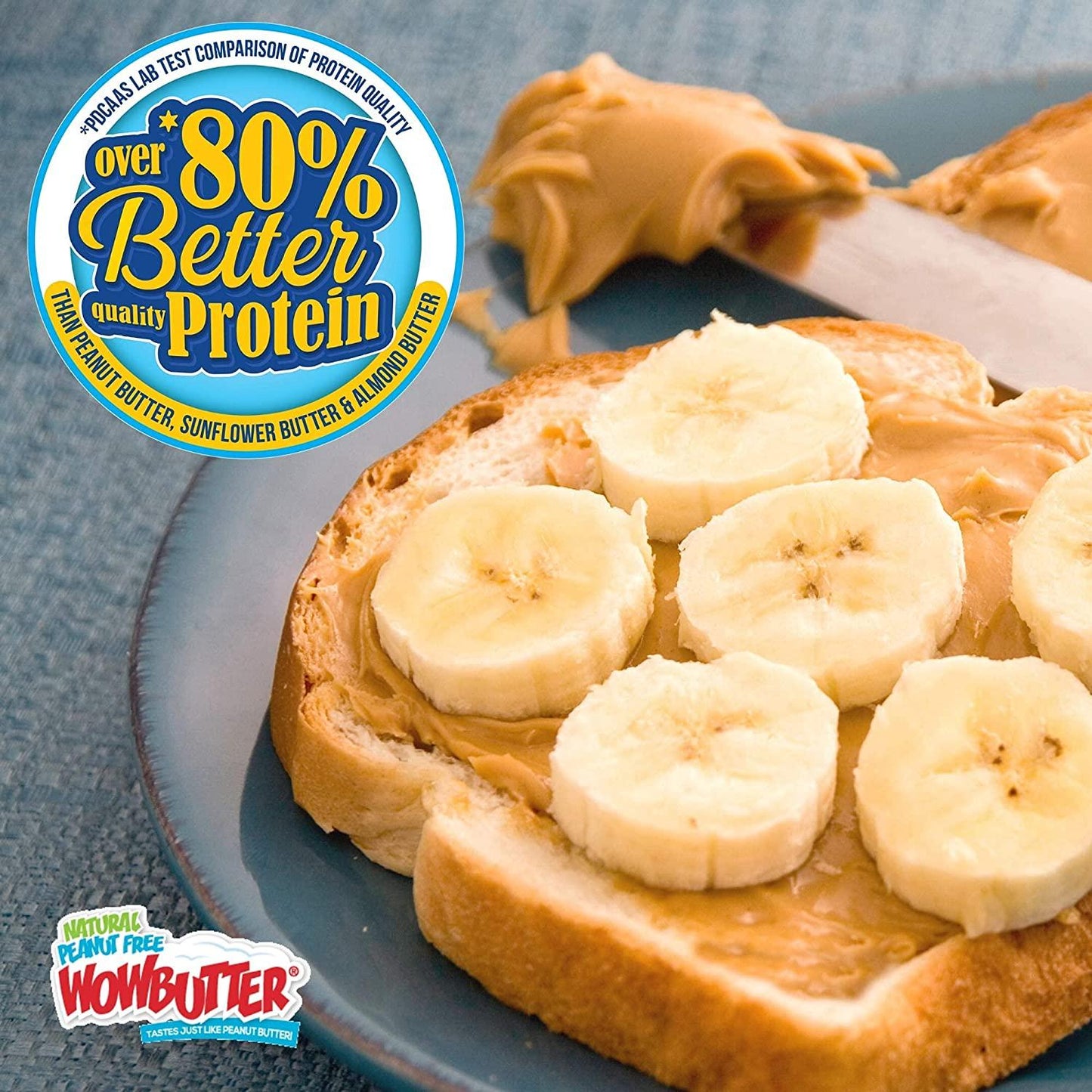 WOWBUTTER - Creamy Soy Spread - Peanut Free, Tree Nut Free - Vegan Plant Protein - Gluten Free - Non-GMO - 1.12 oz - Pack of 100
