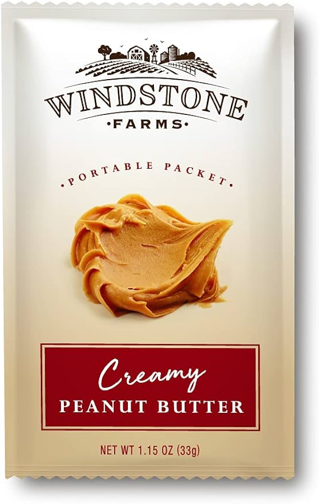 Windstone Farms Creamy Peanut Butter - Organic, Gluten Free -1.15 oz Snack Packets - includes 32