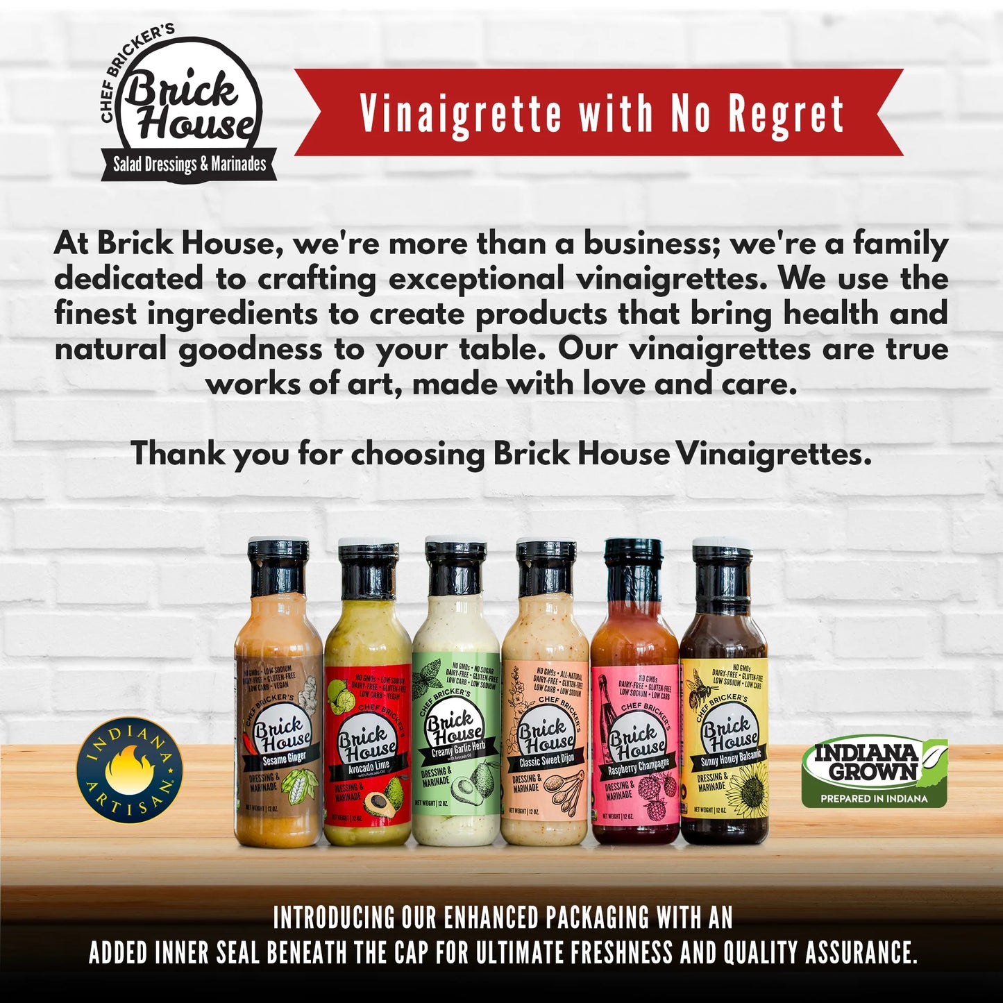 Classic Sweet Herb Vinaigrette Dressing, Paleo Healthy Keto Salad Dressing, Non-GMO, Low Sodium by Brick House - Pack of 2