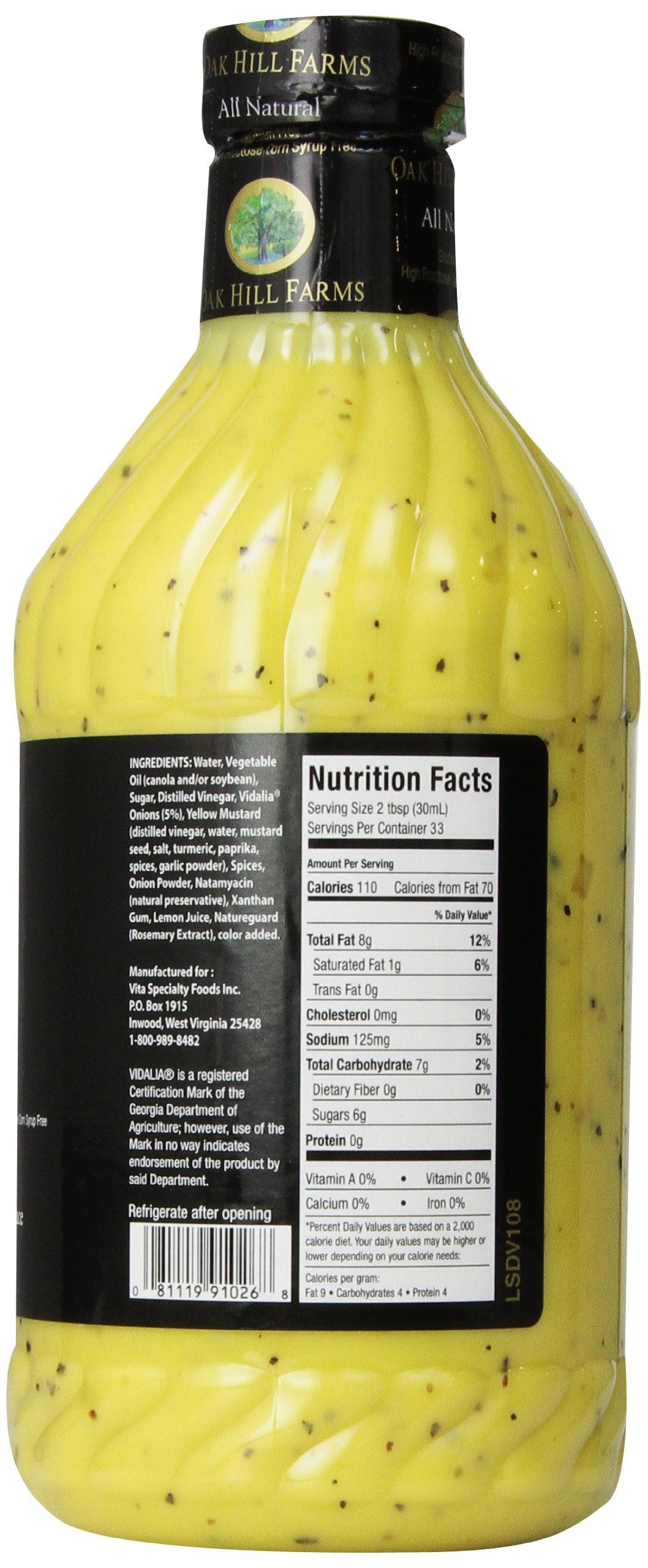 Oak Hill Farms Vidalia Onion Vinaigrette, 33.8 Oz