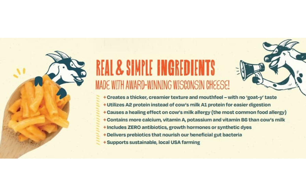 Funny Farm A2 Milk Macaroni and Cheese Pasta with Cheddar Cheese Flavor - Goat Cheese Mac and Cheese Dinner Bundle - Pack of 8