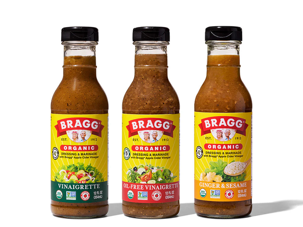 Bragg Organic Oil Free Vinaigrette, Organic Ginger and Sesame Salad Dressing / Marinade - Gluten-Free Dressing with Bragg Apple Cider Vinegar - Pack of 2