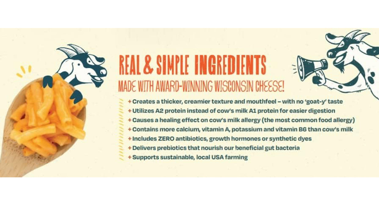 Funny Farm A2 Milk Gluten Free Macaroni and Cheese | Brown Rice & Quinoa Pasta with Cheddar Cheese Flavor - Goat Cheese Mac and Cheese Dinner Bundle - Pack of 8