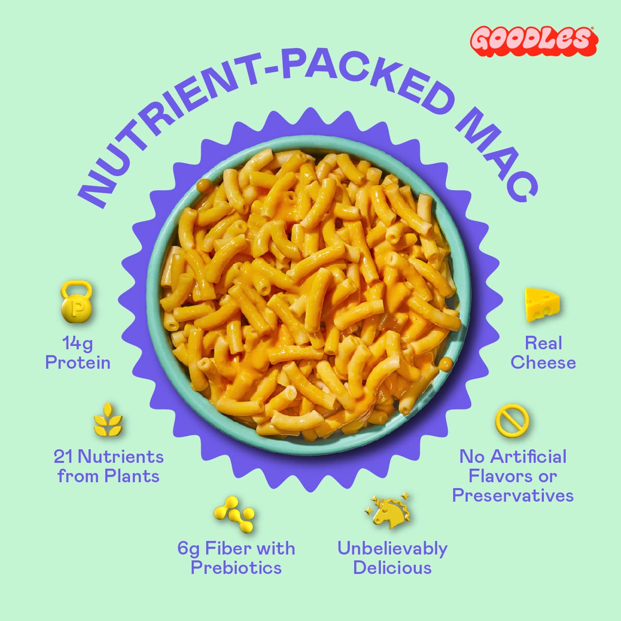 Goodles Mac & Cheese Assortment - Pack of 12 - 21 Nutrients and Made w/REAL Cheese!