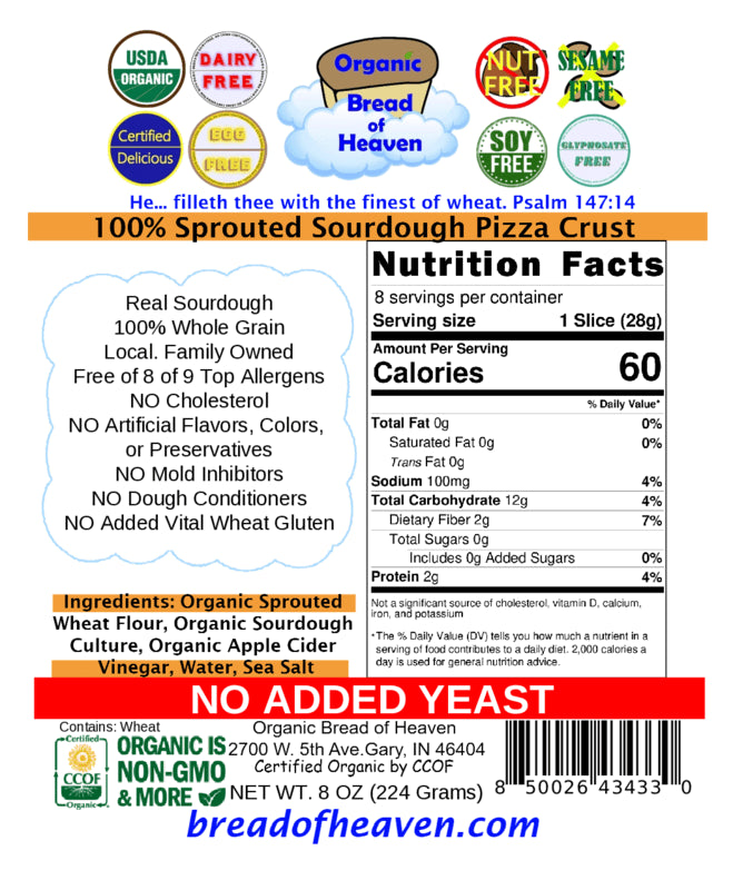 Sprouted Sourdough Pizza Crust, 6" - Pack of 2