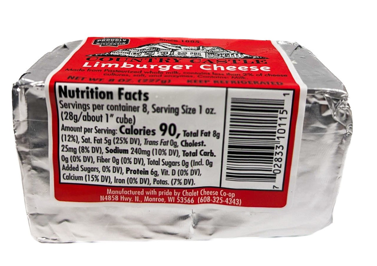 Country Castle Limburger Cheese by Chalet Cheese Co-op - 12/Case