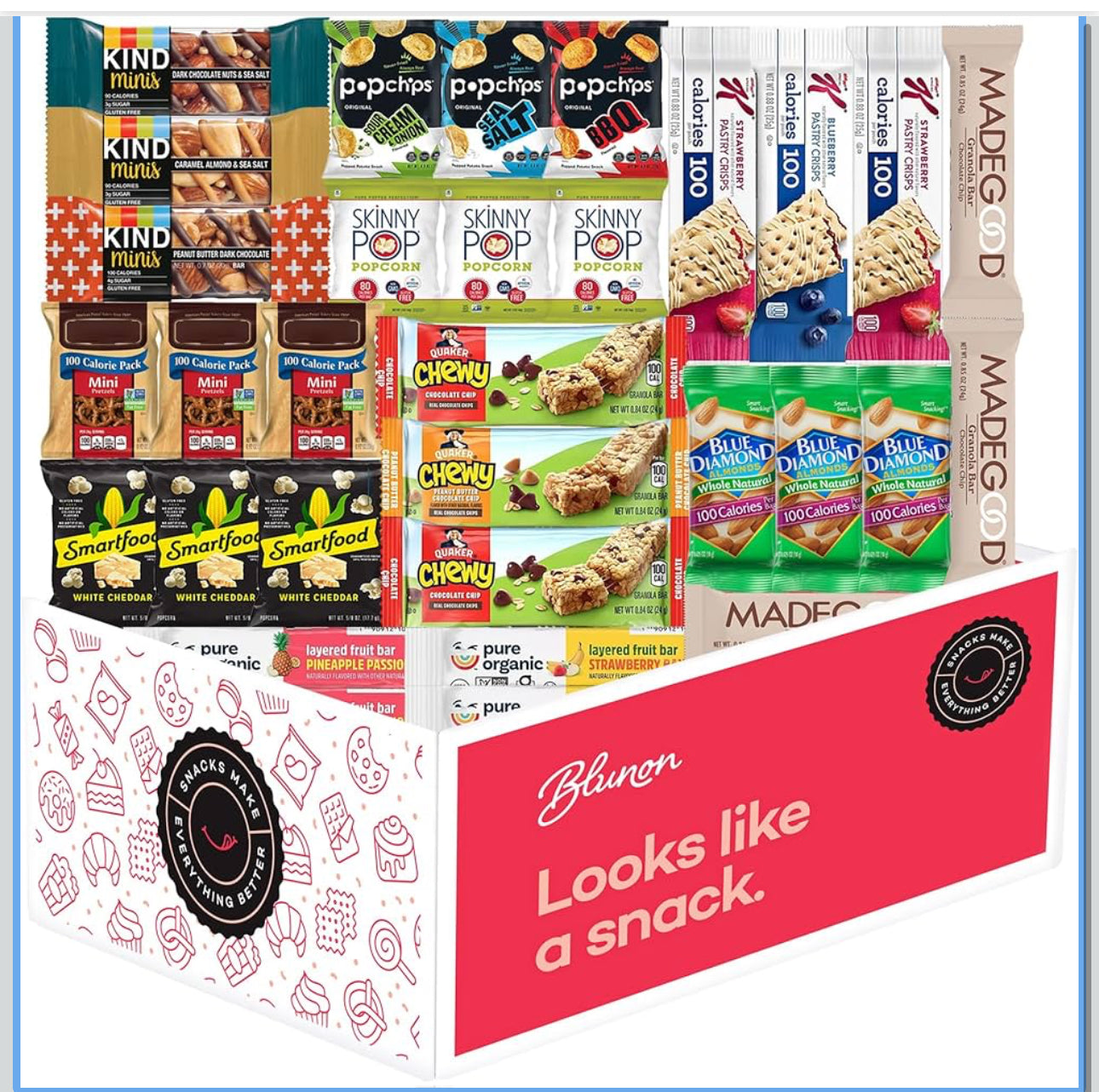 Low Calorie Snacks Variety Pack - 100 Calorie Snack Packs, Healthy Care Package - includes 30