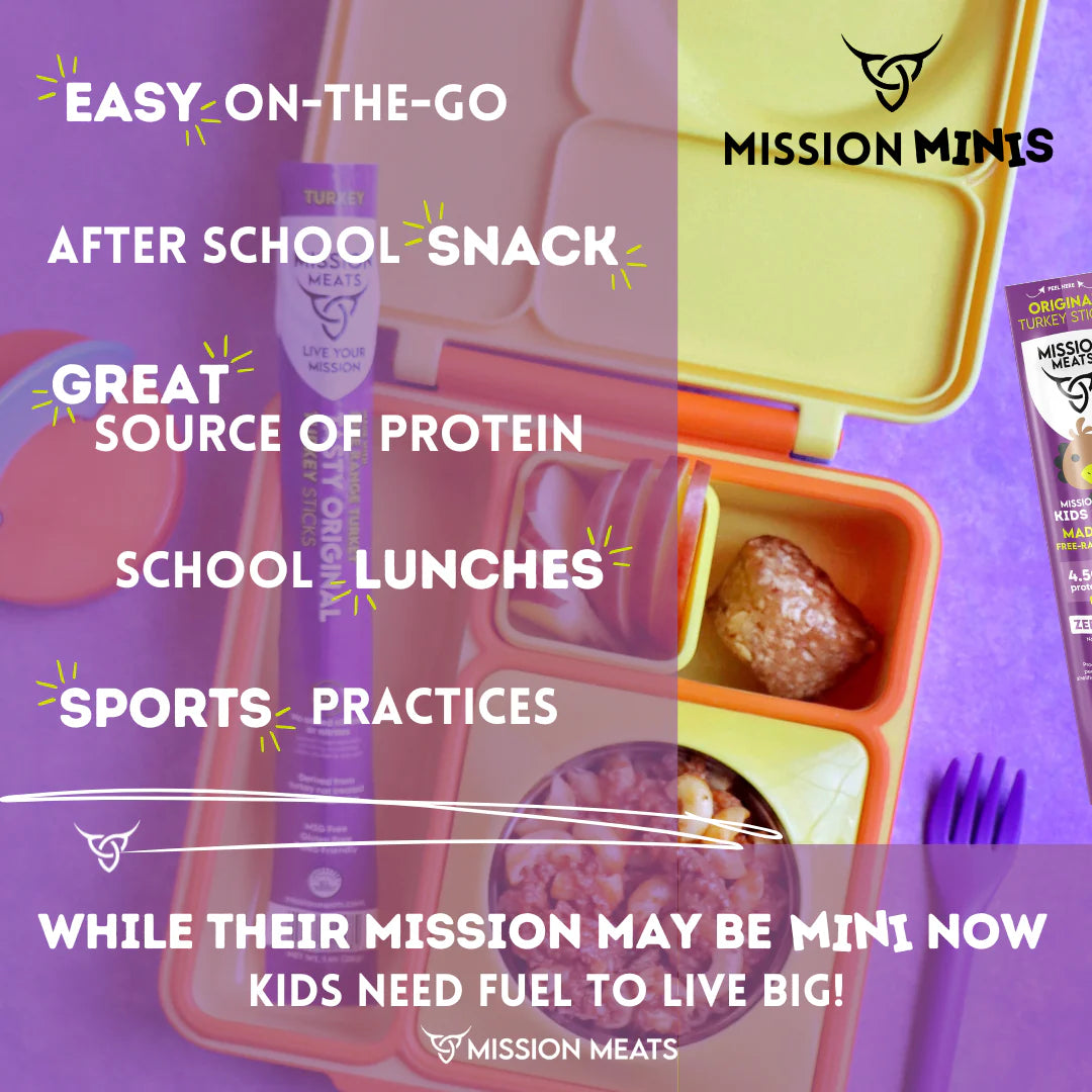 Mission Meats Kids Turkey Sticks – 100% Free Range, Healthy Snacks for Kids and Toddlers, Gluten & Nut Free, 0.5oz, 24 Count