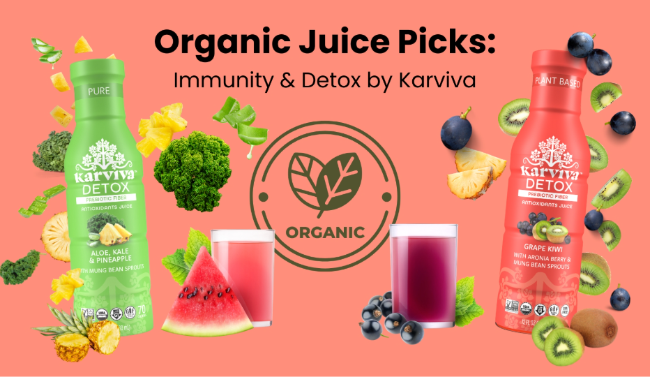 Karviva Organic Juice Cleanse & Skin Glowing Pack for Weight Control & Sugar Detox - Pack of 6
