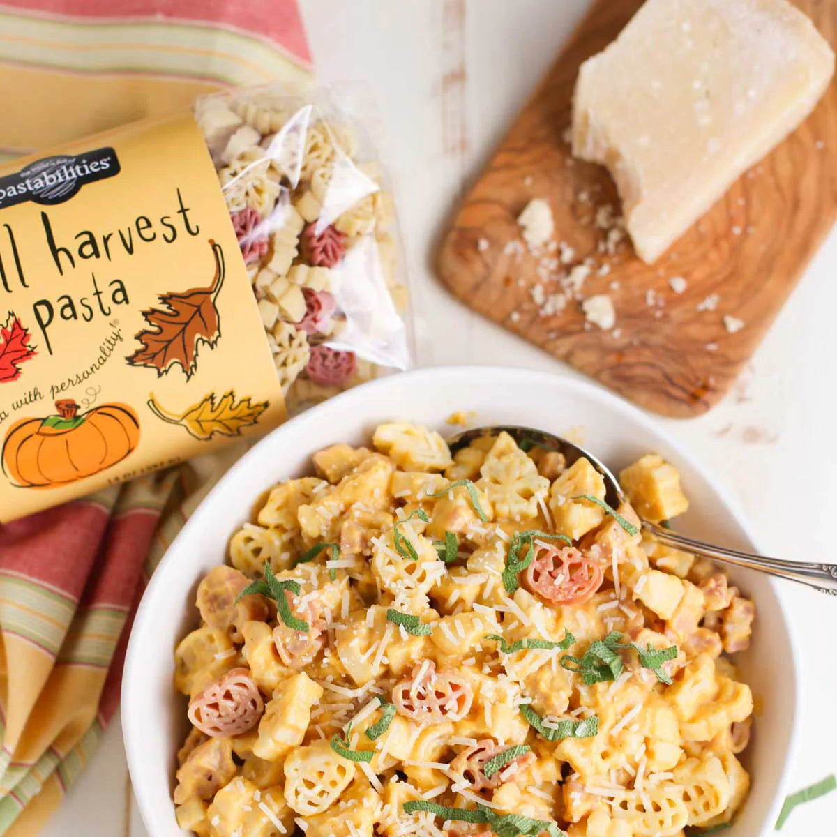 Pastabilities Fun Shaped Pasta for Kids - Fall Festival - Pumpkin and Leaf Holiday Theme, Non-GMO Natural Wheat and Vegetable Pasta, All-Natural, Kosher Certified - Pack of 2