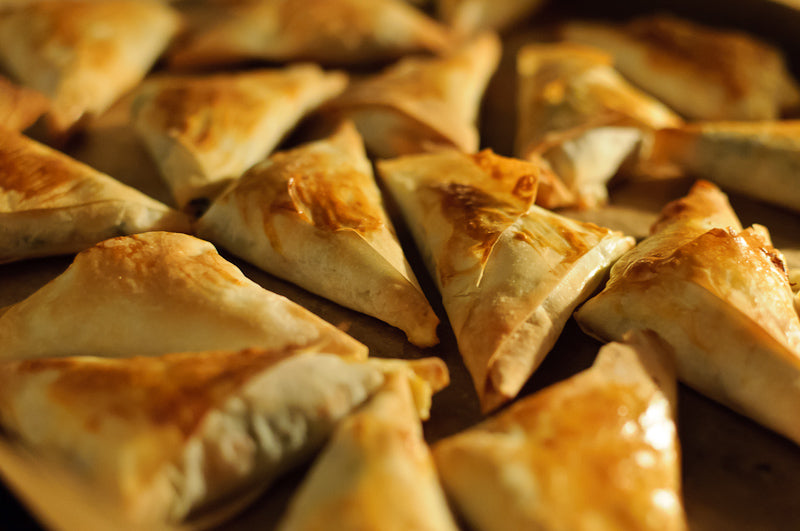 Goat Cheese Red Pepper Stuffed Phyllo Triangles - includes 24