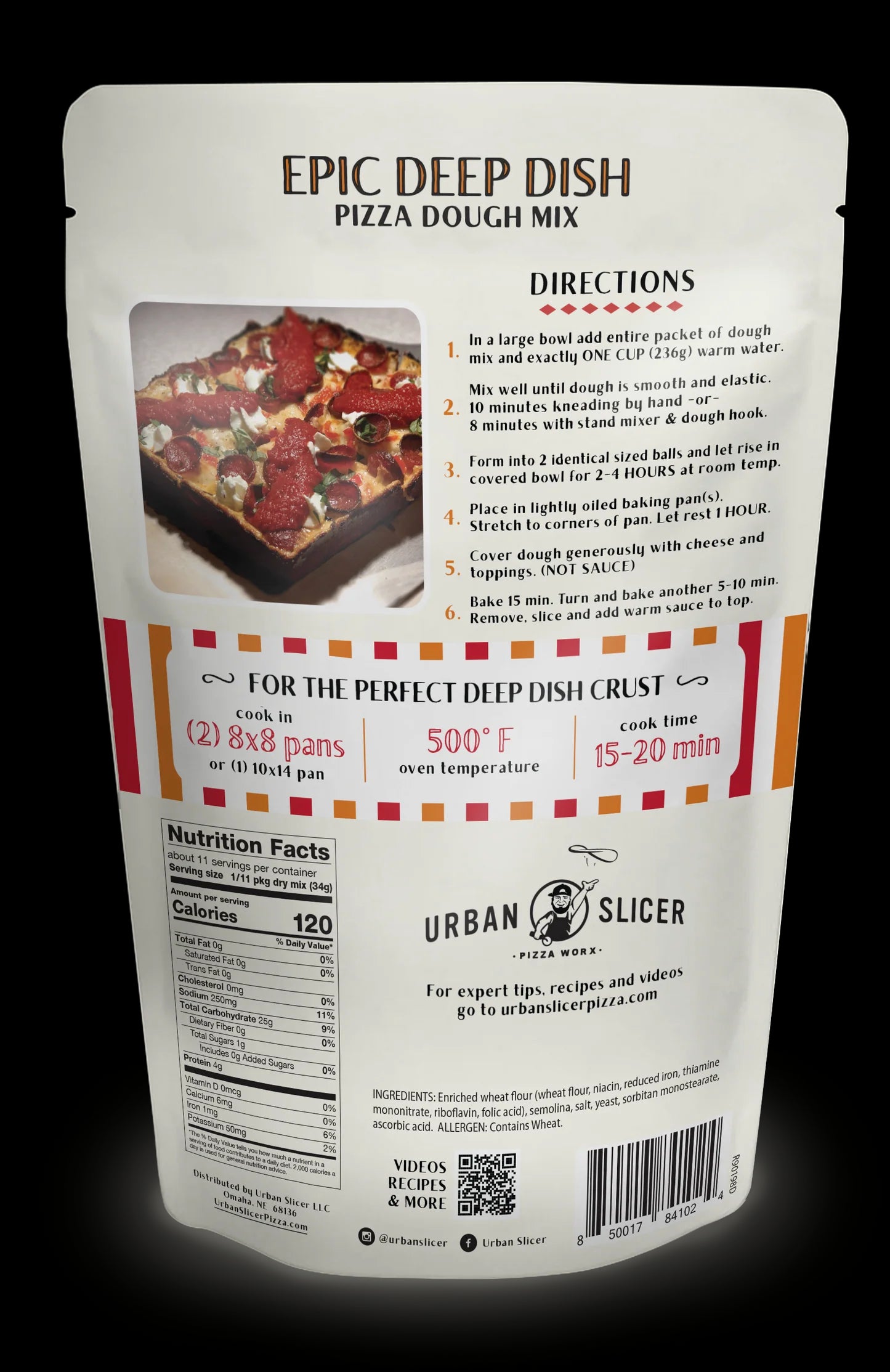 Urban Slicer Pizza Worx Epic Deep Dish Pizza Kit - 1 Bag Epic Deep Dish Style Crust, 1 Pizza Sauce