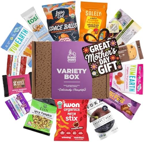 Healthy Vegan Snacks Care Package: Non-GMO, Vegan Jerky, Protein Bars, Cookies, Fruit & Nuts - includes 20 items