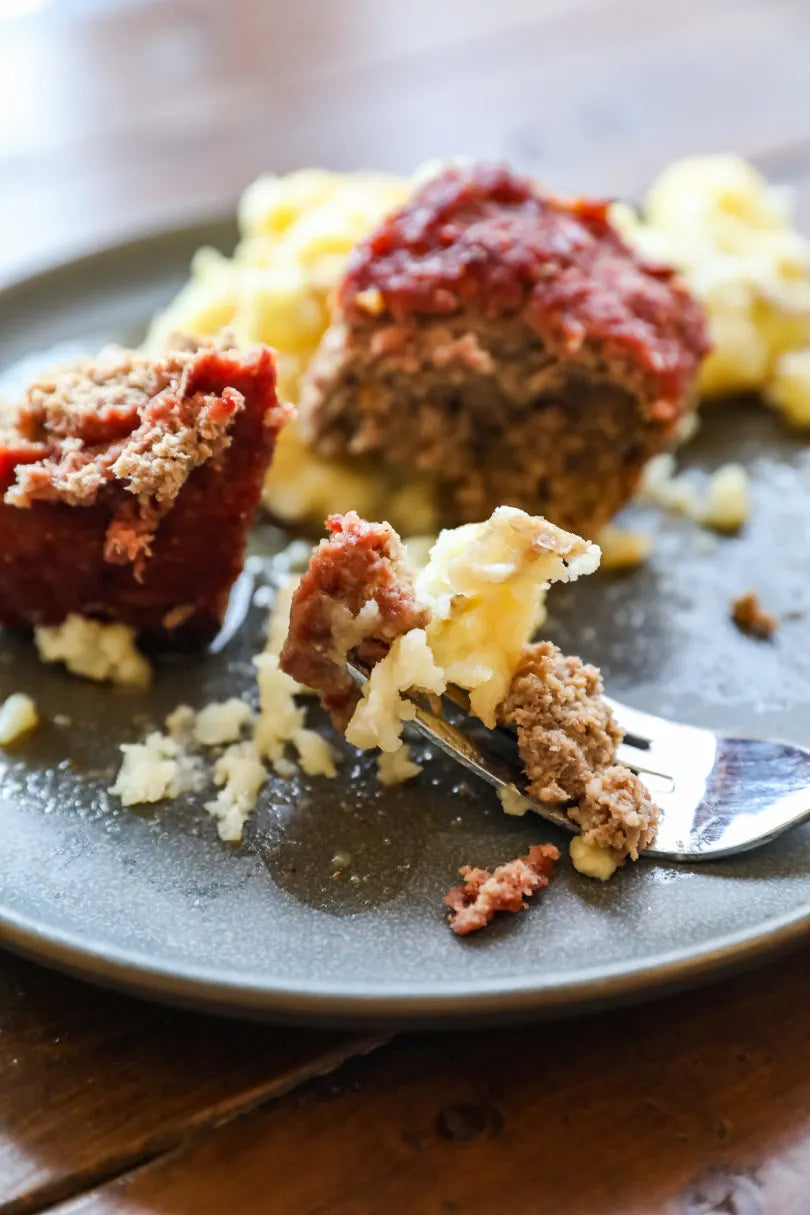 Bourbon Coffee Espresso BBQ Glaze Meatloaf with Mashed Potatoes, Mixed Veggies - Pack of 2