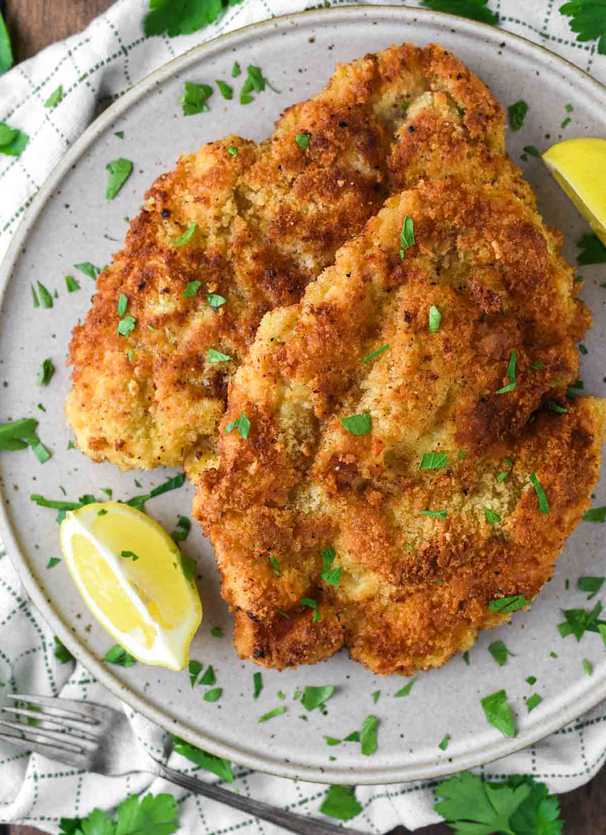 Lemon Pepper Chicken Schnitzel with Garlic Butter Broccoli & Potatoes - Pack of 2