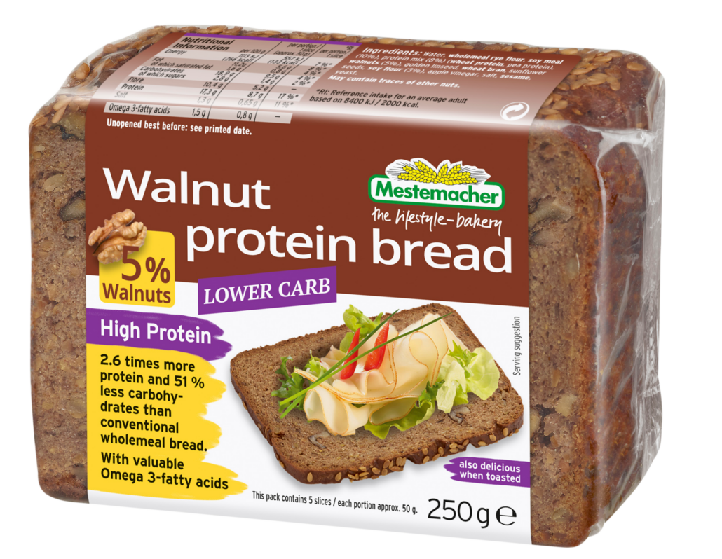 German Walnut Protein Bread, Lower Carb, Non-GMO - 8.8 oz - Pack of 3