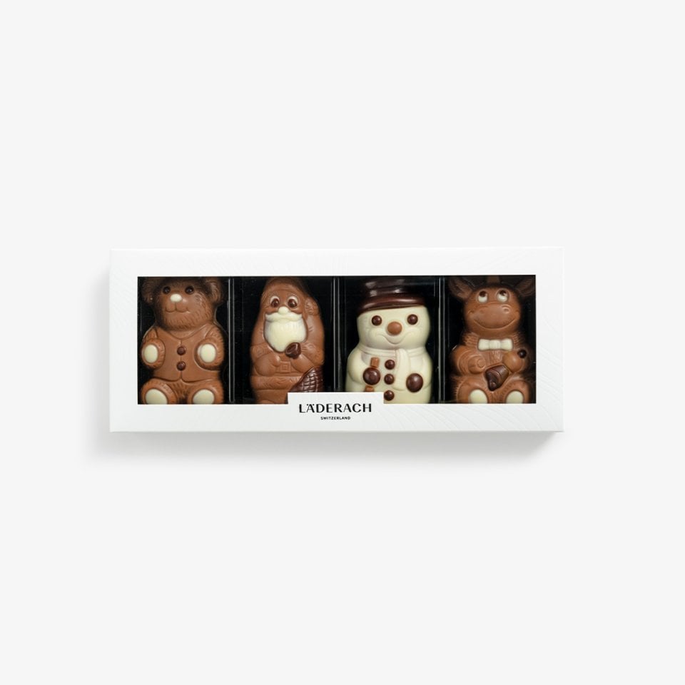 Christmas-Figures Läderach Swiss Milk Chocolate, 4 pieces