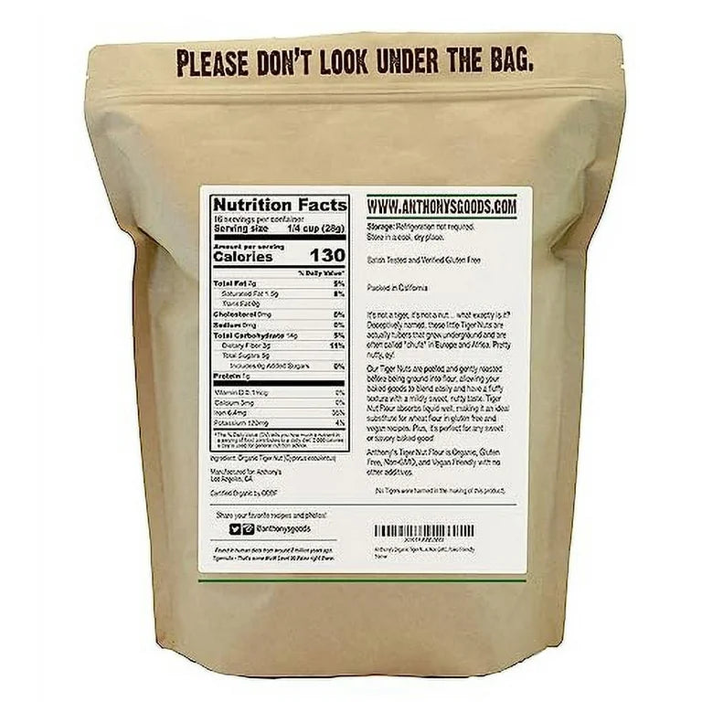Anthony's Organic Tiger Nut Flour, Gluten Free, Non GMO, Paleo Friendly - 1 lb